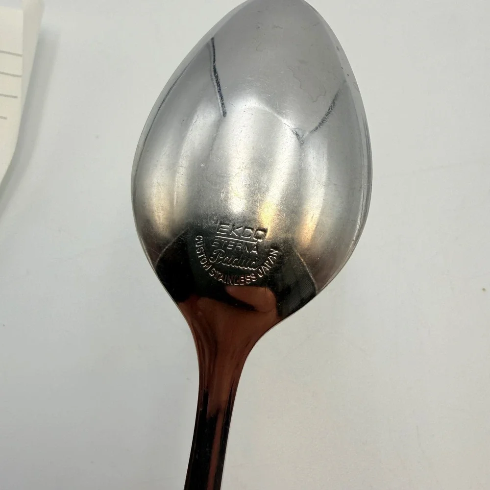 Ekco Eterna Padua Stainless Iced Tea Spoons Set of 4 Japan Vintage MCM Flared